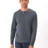 Long Sleeve Triblend 2-Button Henley Mens Tops Tshirt Long Threads 4 Thought 