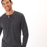 Long Sleeve Triblend 2-Button Henley Mens Tops Tshirt Long Threads 4 Thought 