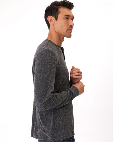 Long Sleeve Triblend 2-Button Henley Mens Tops Tshirt Long Threads 4 Thought 