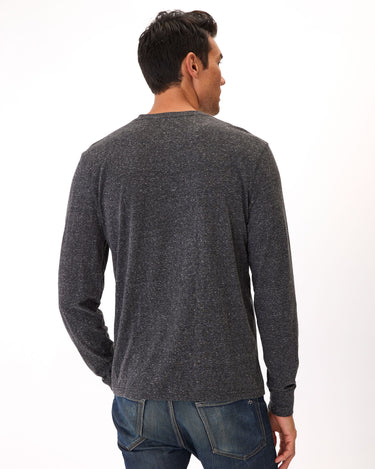 Long Sleeve Triblend 2-Button Henley Mens Tops Tshirt Long Threads 4 Thought 