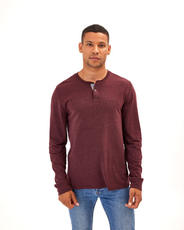 Long Sleeve Triblend 2-Button Henley Mens Tops Tshirt Long Threads 4 Thought 