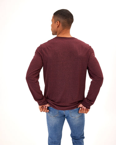 Long Sleeve Triblend 2-Button Henley Mens Tops Tshirt Long Threads 4 Thought 