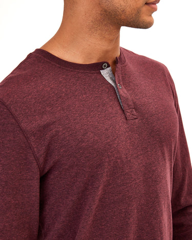 Long Sleeve Triblend 2-Button Henley Mens Tops Tshirt Long Threads 4 Thought 