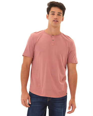 Draco Mineral Wash Short Sleeve Henley Mens Tops Tshirt Short Henley Threads 4 Thought 