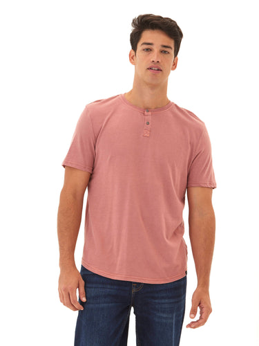 Draco Mineral Wash Short Sleeve Henley Mens Tops Tshirt Short Henley Threads 4 Thought 