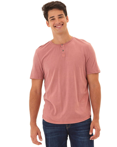 Draco Mineral Wash Short Sleeve Henley Mens Tops Tshirt Short Henley Threads 4 Thought 