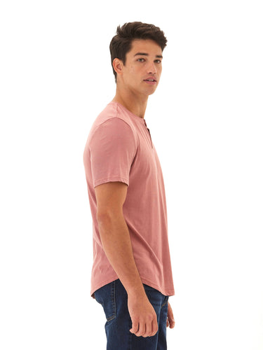 Draco Mineral Wash Short Sleeve Henley Mens Tops Tshirt Short Henley Threads 4 Thought 