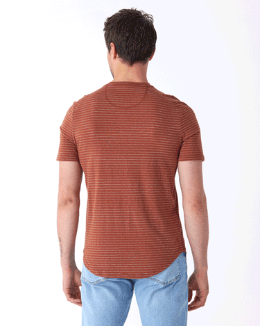 Stripe Triblend Jersey Short Sleeve Henley Mens Tops Tshirt Short Threads 4 Thought 