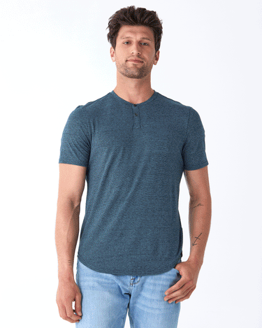 Black Fleck Triblend Henley Mens Tops Tshirt Short Threads 4 Thought 