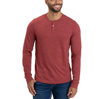 Stripe Triblend Long Sleeve Henley Mens Tops Tshirt Long Threads 4 Thought 