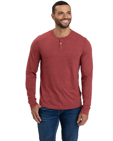 Stripe Triblend Long Sleeve Henley Mens Tops Tshirt Long Threads 4 Thought 