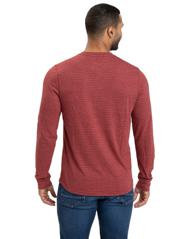 Stripe Triblend Long Sleeve Henley Mens Tops Tshirt Long Threads 4 Thought 