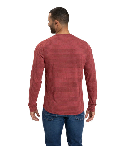 Stripe Triblend Long Sleeve Henley Mens Tops Tshirt Long Threads 4 Thought 