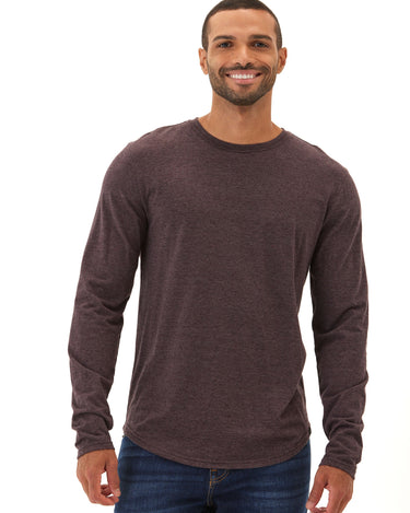 Black Fleck Triblend LS Crew Threads 4 Thought 