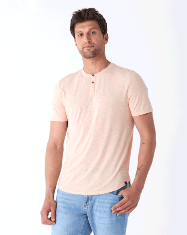 Baseline Triblend 2-Button SS Henley Mens Tops Tshirt Short Threads 4 Thought 