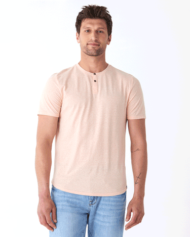 Baseline Triblend 2-Button SS Henley Mens Tops Tshirt Short Threads 4 Thought 