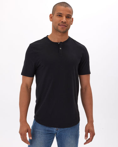 Baseline Triblend 2-Button SS Henley Mens Tops Tshirt Short Threads 4 Thought 