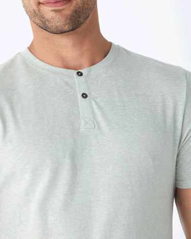 Baseline Triblend 2-Button SS Henley Mens Tops Tshirt Short Threads 4 Thought 