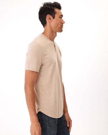 Baseline Triblend 2-Button SS Henley Mens Tops Tshirt Short Threads 4 Thought 