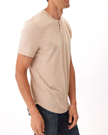 Baseline Triblend 2-Button SS Henley Mens Tops Tshirt Short Threads 4 Thought 