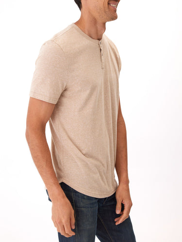 Baseline Triblend 2-Button SS Henley Mens Tops Tshirt Short Threads 4 Thought 