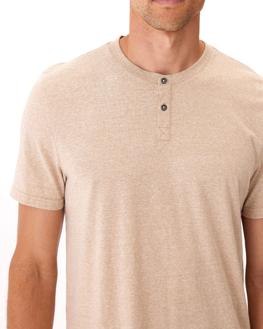 Baseline Triblend 2-Button SS Henley Mens Tops Tshirt Short Threads 4 Thought 