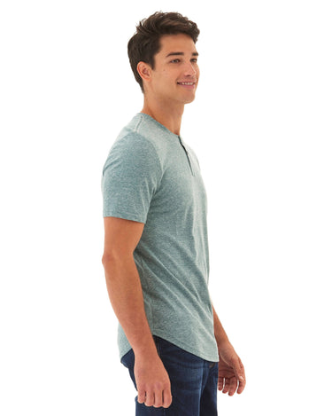 Baseline Short Sleeve Triblend Henley Mens Tops Tshirt Short Henley Threads 4 Thought 