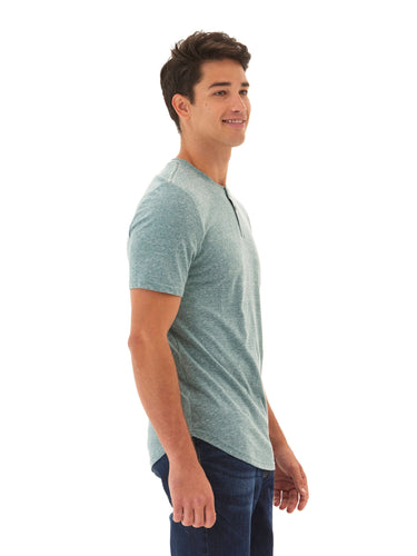 Baseline Short Sleeve Triblend Henley Mens Tops Tshirt Short Henley Threads 4 Thought 