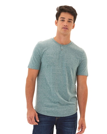 Baseline Short Sleeve Triblend Henley Mens Tops Tshirt Short Henley Threads 4 Thought 