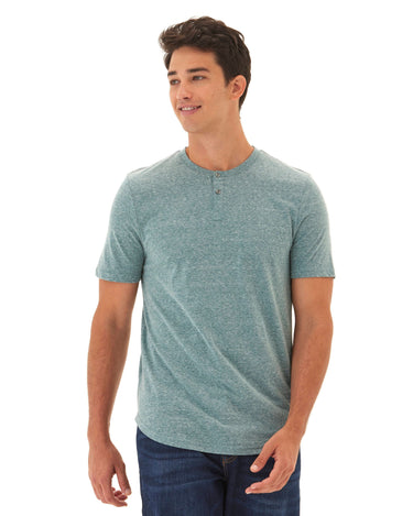 Baseline Short Sleeve Triblend Henley Mens Tops Tshirt Short Henley Threads 4 Thought 