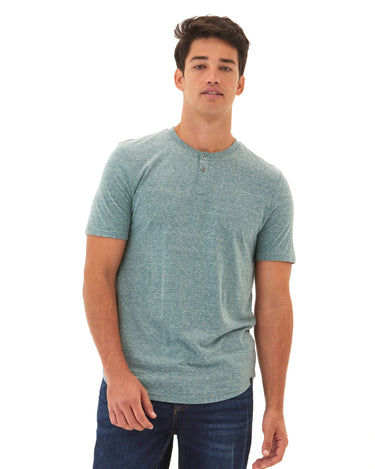 Baseline Short Sleeve Triblend Henley Mens Tops Tshirt Short Henley Threads 4 Thought 