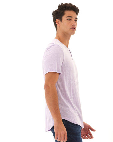 Baseline Short Sleeve Triblend Henley Mens Tops Tshirt Short Henley Threads 4 Thought 