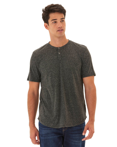 Baseline Short Sleeve Triblend Henley Mens Tops Tshirt Short Henley Threads 4 Thought 