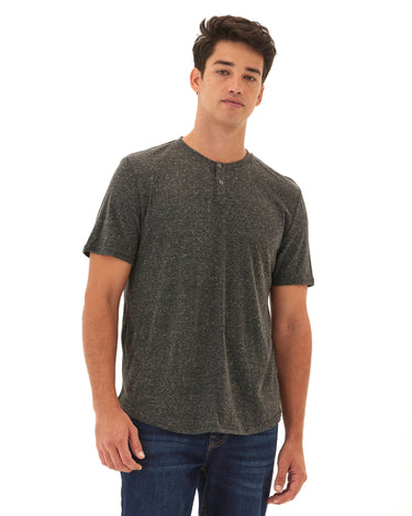 Baseline Short Sleeve Triblend Henley Mens Tops Tshirt Short Henley Threads 4 Thought 