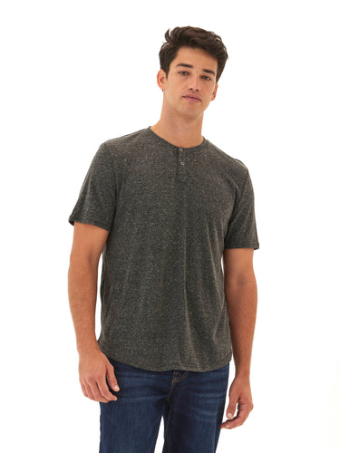 Baseline Short Sleeve Triblend Henley Mens Tops Tshirt Short Henley Threads 4 Thought 