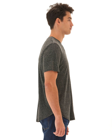 Baseline Short Sleeve Triblend Henley Mens Tops Tshirt Short Henley Threads 4 Thought 