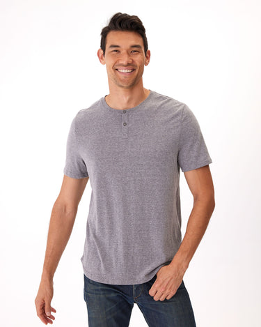 Baseline 2 Button Short Sleeve Henley Mens Tops Tshirt Short Threads 4 Thought 