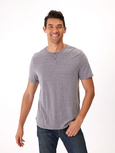 Baseline 2 Button Short Sleeve Henley Mens Tops Tshirt Short Threads 4 Thought 