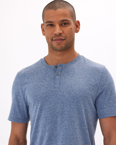 Baseline Triblend 2-Button SS Henley Mens Tops Tshirt Short Threads 4 Thought 