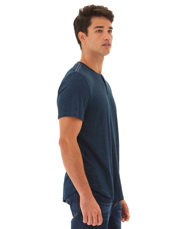 Baseline Short Sleeve Triblend Henley Mens Tops Tshirt Short Henley Threads 4 Thought 