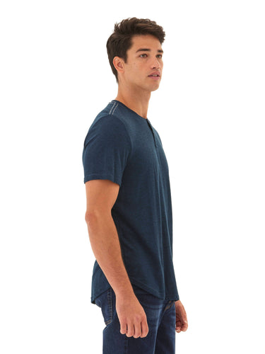 Baseline Short Sleeve Triblend Henley Mens Tops Tshirt Short Henley Threads 4 Thought 