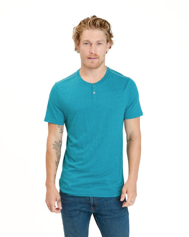 Baseline 2 Button Short Sleeve Henley Mens Tops Tshirt Short Threads 4 Thought 