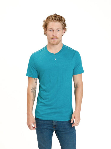 Baseline 2 Button Short Sleeve Henley Mens Tops Tshirt Short Threads 4 Thought 