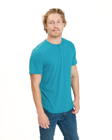 Baseline 2 Button Short Sleeve Henley Mens Tops Tshirt Short Threads 4 Thought 