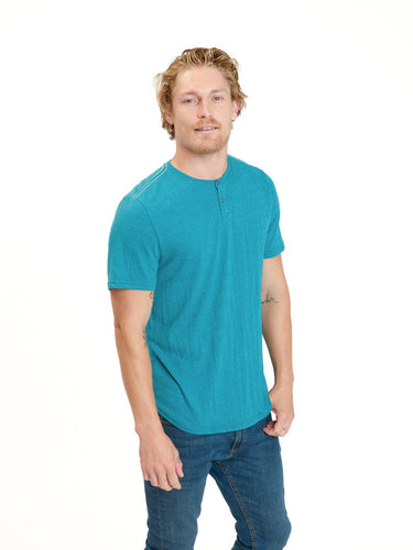 Baseline 2 Button Short Sleeve Henley Mens Tops Tshirt Short Threads 4 Thought 