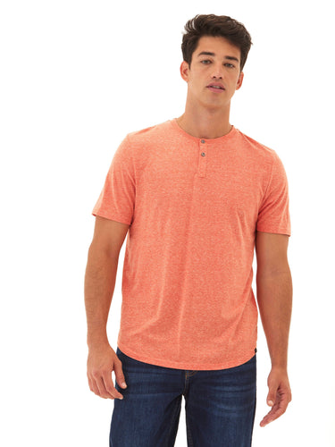 Baseline Short Sleeve Triblend Henley Mens Tops Tshirt Short Henley Threads 4 Thought 