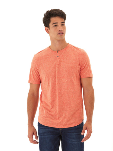 Baseline Short Sleeve Triblend Henley Mens Tops Tshirt Short Henley Threads 4 Thought 