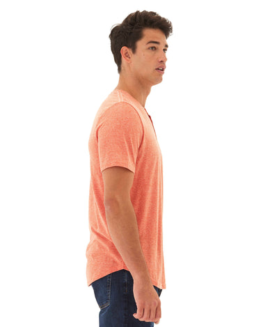 Baseline Short Sleeve Triblend Henley Mens Tops Tshirt Short Henley Threads 4 Thought 