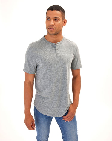 Baseline Triblend 2-Button SS Henley Mens Tops Tshirt Short Threads 4 Thought 