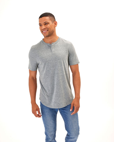 Baseline Triblend 2-Button SS Henley Mens Tops Tshirt Short Threads 4 Thought 